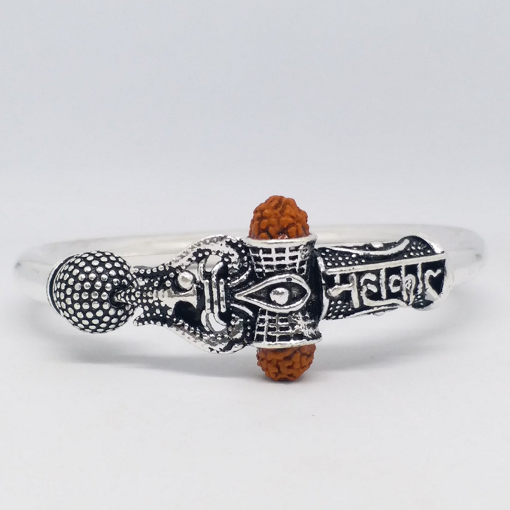 925 Sterling silver mahakal shiva Gents oxidase kada