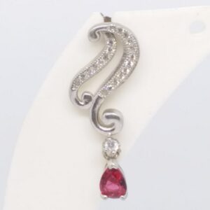 925 sterling silver pink stone diamond hanging top