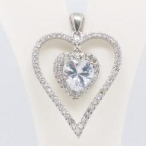 925 sterling silver diamond pendant top set