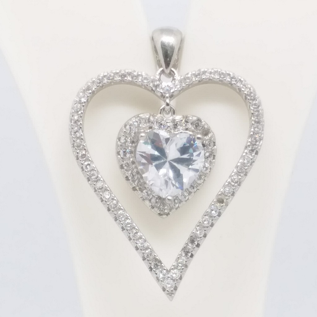 925 sterling silver diamond pendant top set