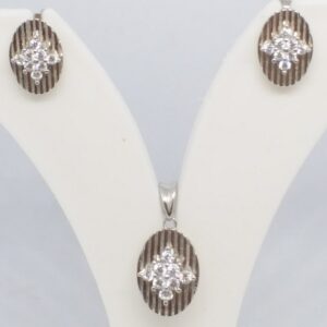 925 sterling silver diamond pendant top set
