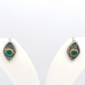 925 sterling silver antique green stone pendant top set
