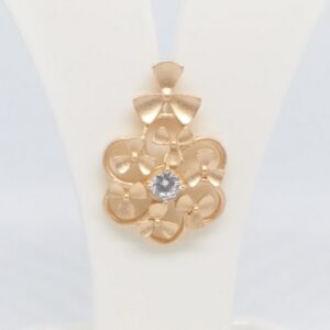 925 sterling silver rose gold pendant top set