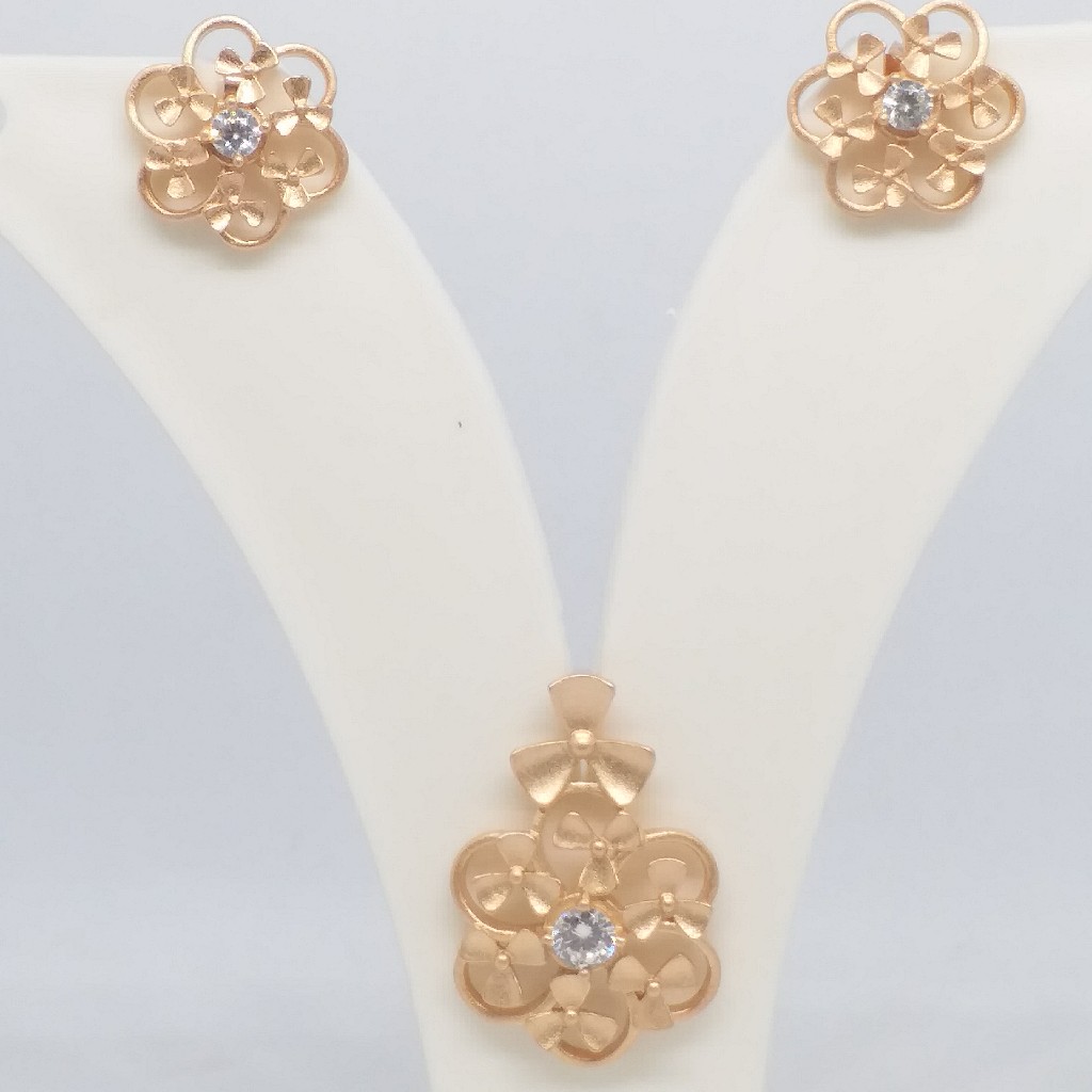 925 sterling silver rose gold pendant top set