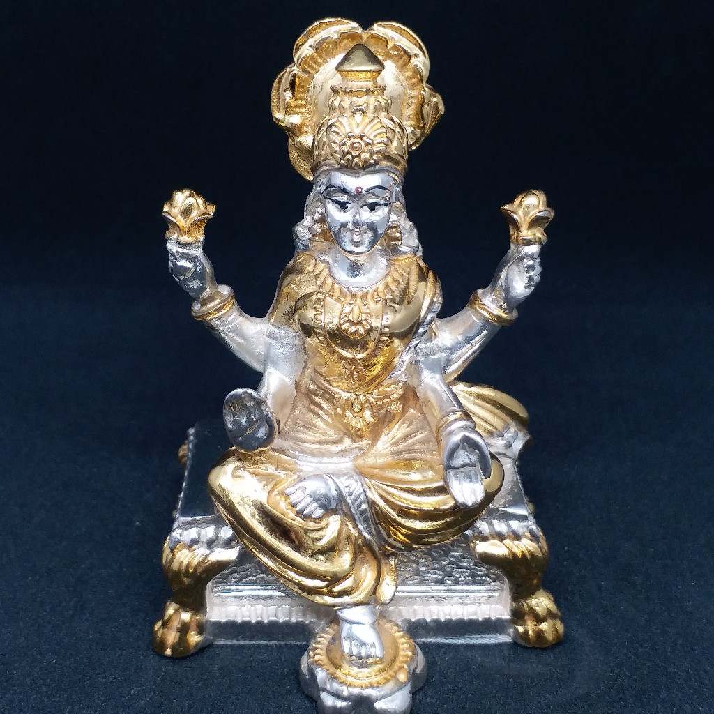 Silver gold plated lakshmiji murti