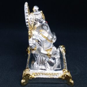 Silver gold plated ganesji murti