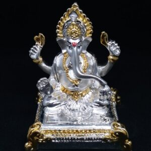 Silver gold plated ganesji murti