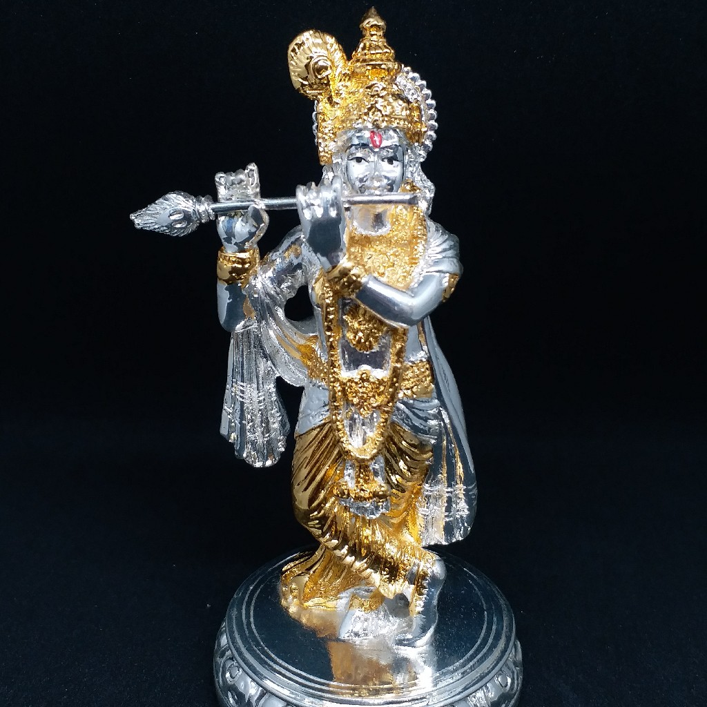 Silver gold plated krishna murti