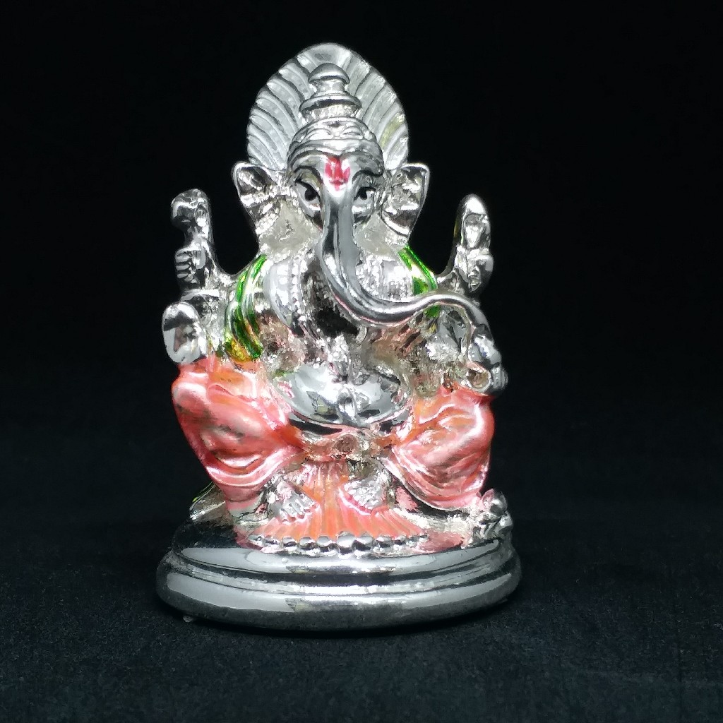 Silver plated ganesji murti