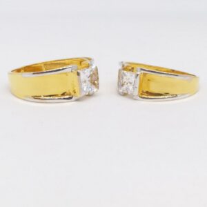 22 kt 916 single stone couple gold ring