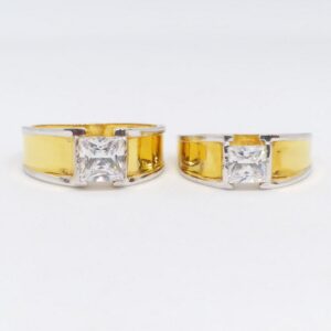 22 kt 916 single stone couple gold ring