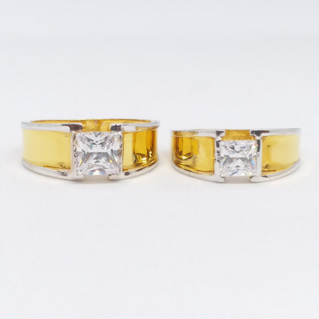 22 kt 916 single stone couple gold ring