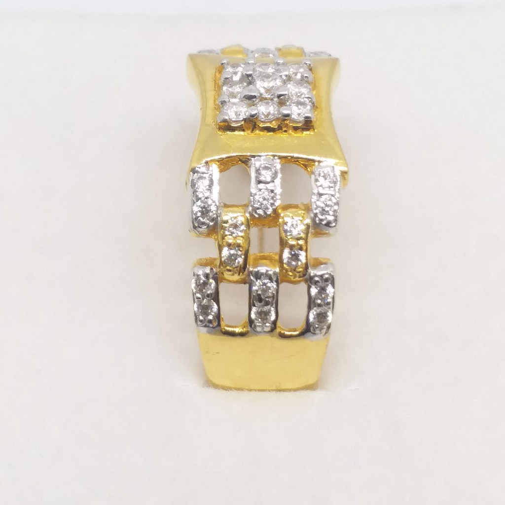 22 kt 916 gold gents rhodium diamond ring - Image 4