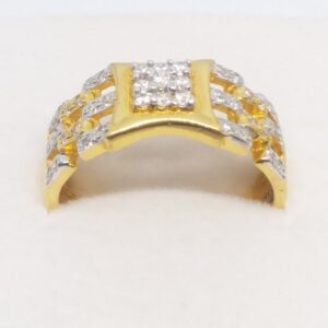 22 kt 916 gold gents rhodium diamond ring