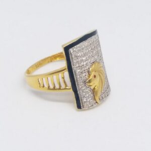 22 kt 916 gold lion gents ring