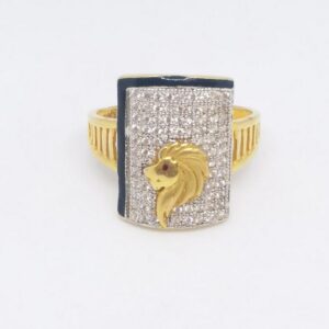 22 kt 916 gold lion gents ring