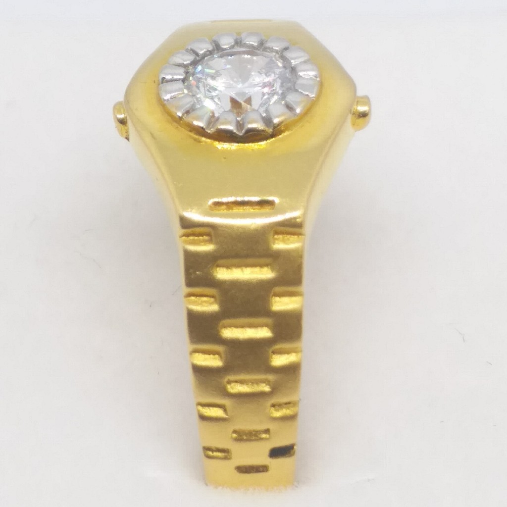 22 kt 916 single stone gents ring - Image 3