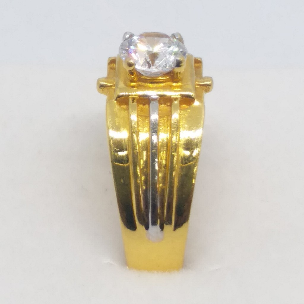 22 kt 916 single stone gents ring - Image 4
