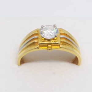22 kt 916 single stone gents ring