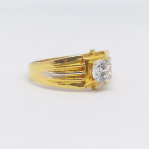 22 kt 916 single stone gents ring