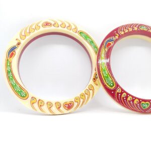 22 kt 916 cream-red painted ras-chudi women
