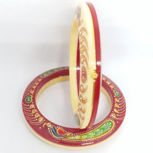 22 kt 916 cream-red painted ras-chudi women