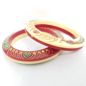 22 kt 916 cream-red painted ras-chudi women