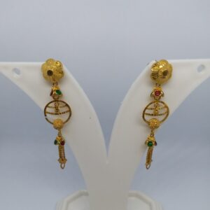 22 kt 916 gold plain hanging earrings