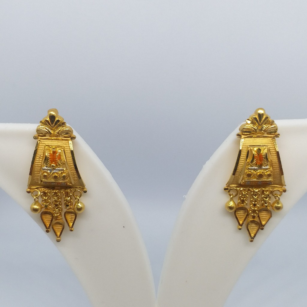 22 kt 916 gold plain earrings - Image 2