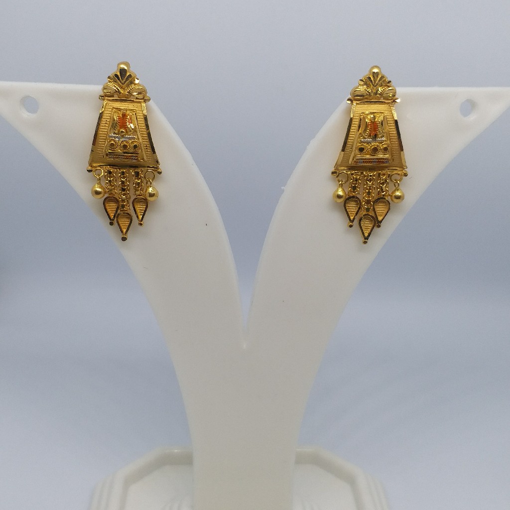 22 kt 916 gold plain earrings