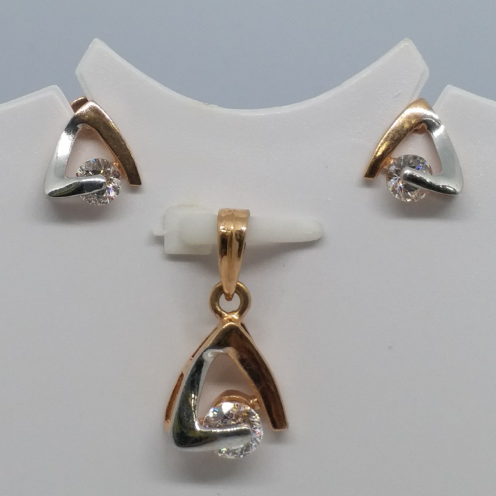 18 kt rose gold pendant set