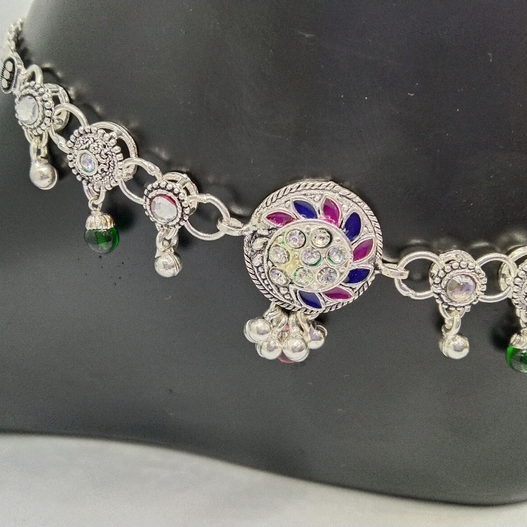Silver fancy payal - Image 2