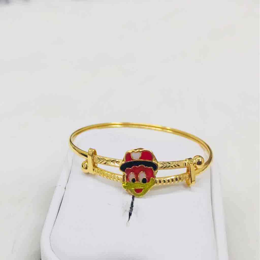 Designer 22KT Yellow Gold Children Kada