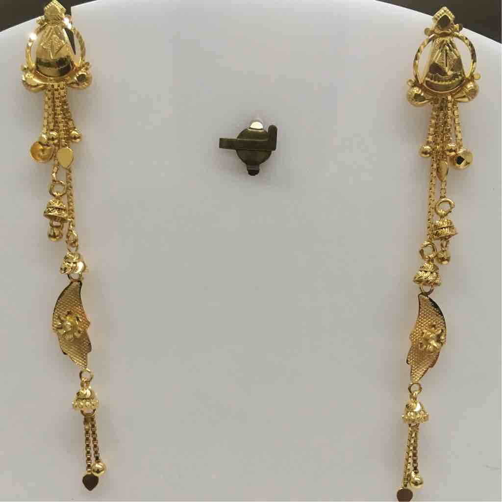 Multi Chain 916 Gold Long Earrings