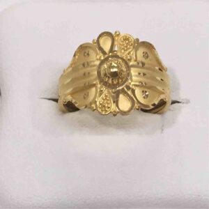 916 Gold Flower Patten Ladies Ring