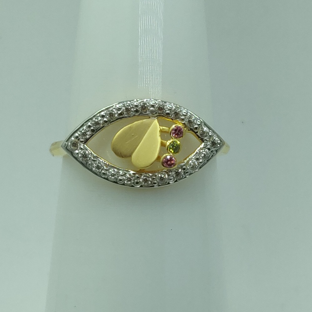 22KT gold CZ Heart Shape Ring For Women SSJ-R009