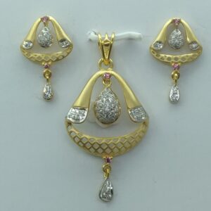 916 Gold CZ Indian Design Pendant Set SSJ-PS004
