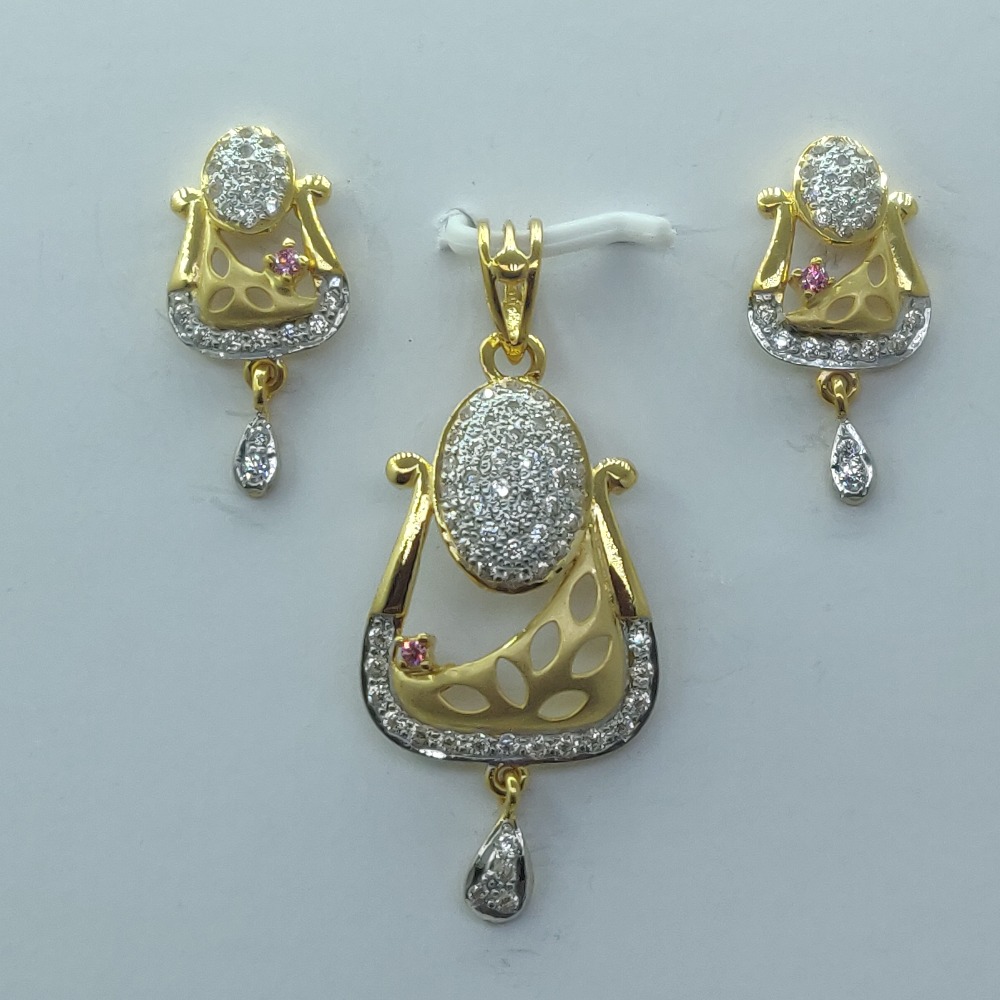 916 Gold CZ Fancy Pendant Set For Women SSJ-PS003