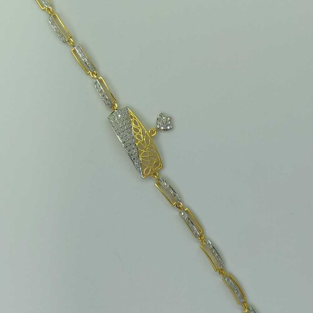 916 Gold CZ Light Weight Bracelet Lucky SSJ-B008