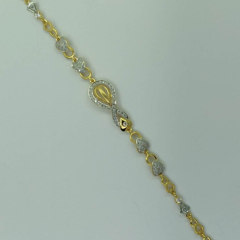 22KT Gold CZ Designer Lucky Bracelet SSJ-B007