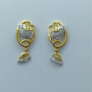 916 Gold CZ Heart Design Earring SSJ-E006