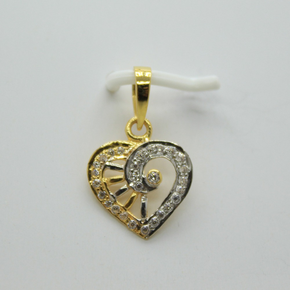 916 Gold CZ Heart Shape Pendant SSJ-P003
