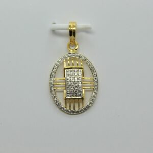22KT Gold CZ Exclusive Oval Shape Pendant SSJ-P002
