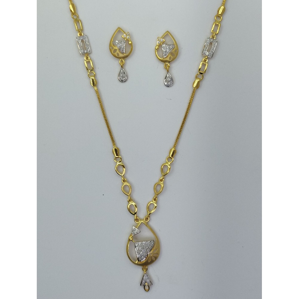 22KT Gold CZ Designer Dokiya Set SSJ-N002