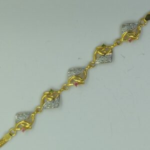 22KT Gold Designer CZ Diamond Bracelet Lucky SSJ-B005