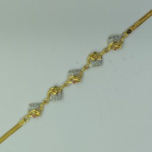 22KT Gold Designer CZ Diamond Bracelet Lucky SSJ-B005