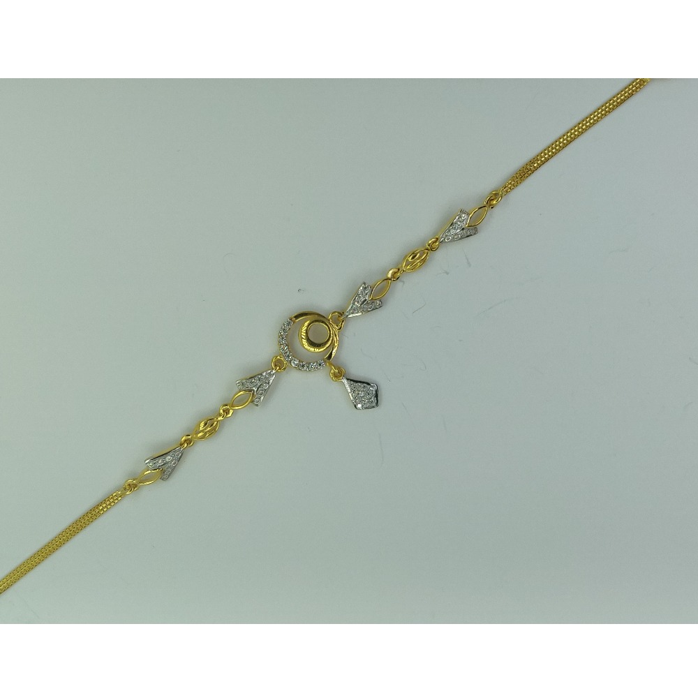 916 Gold CZ Light Weight Ladies Bracelet SSJ-B003 - Image 3