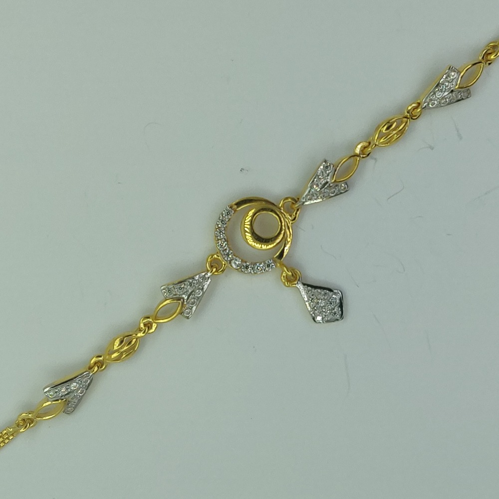 916 Gold CZ Light Weight Ladies Bracelet SSJ-B003 - Image 2