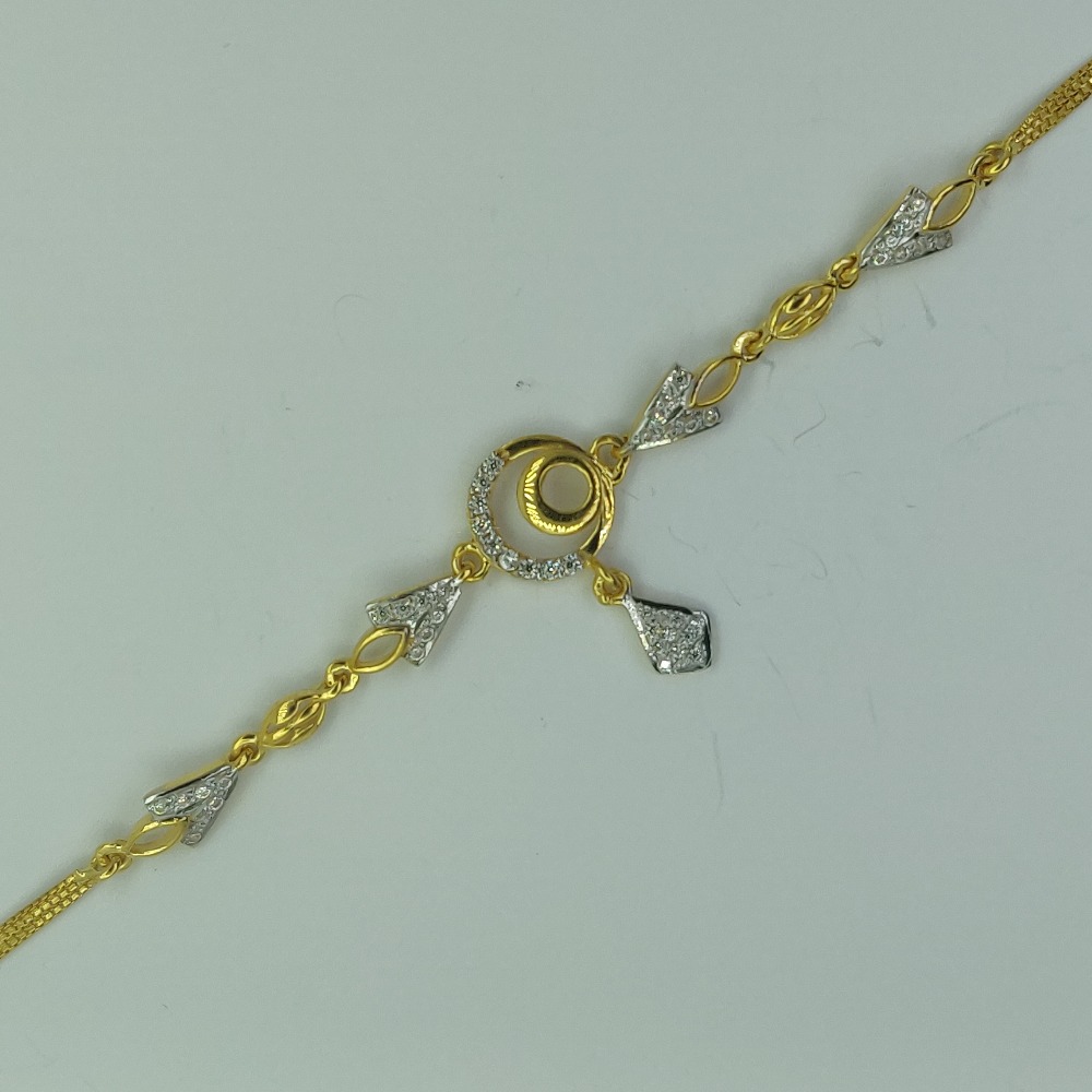 916 Gold CZ Light Weight Ladies Bracelet SSJ-B003