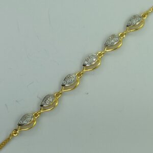 22KT Gold Fancy Heart Shape Bracelet For Women SSJ-B002